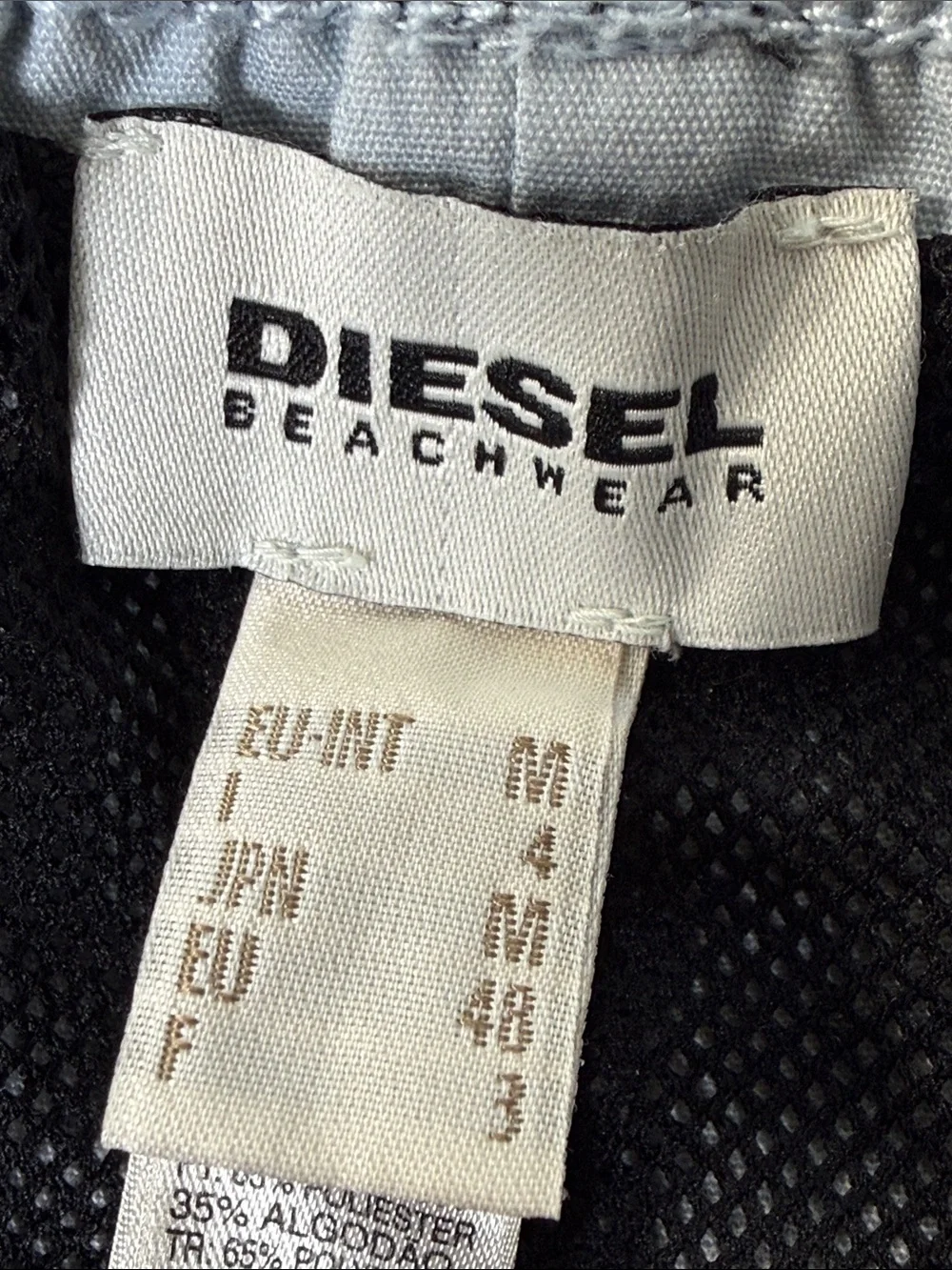 Diesel Beachwear Swim Trunks M Y2K Short Shorts Spellout Logo Euro Summer 2.5”